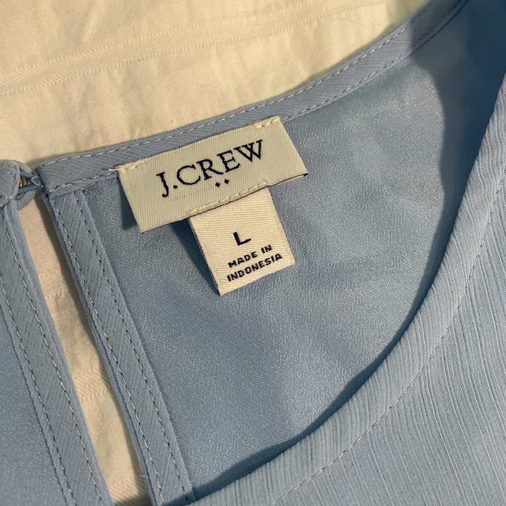 J. Crew Light Blue Women's Blouse (Large) - Picture 2 of 4